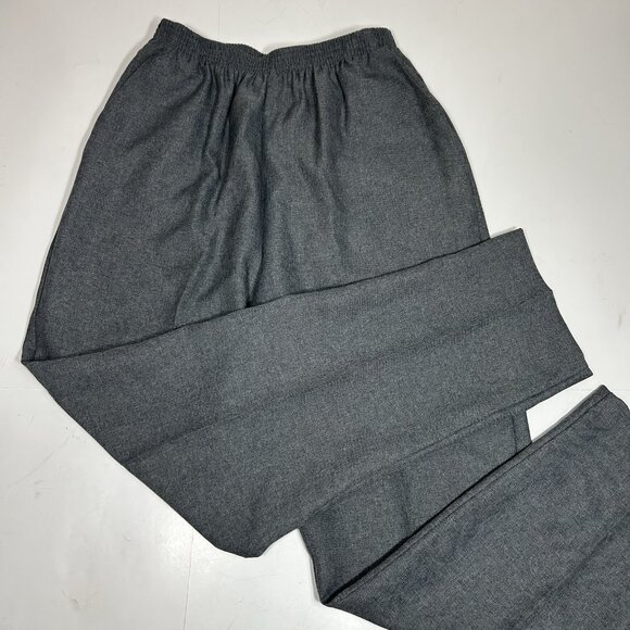 Vtg ALFRED DUNNER Women Gray Pull-on Dress Pants Elastic Waist Tapered Sz 12 USA - Picture 1 of 7